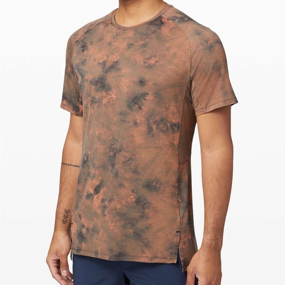 Lululemon Always Agile Short Sleeve Diamond Dye Sedona Sunset Graphite Tshirt